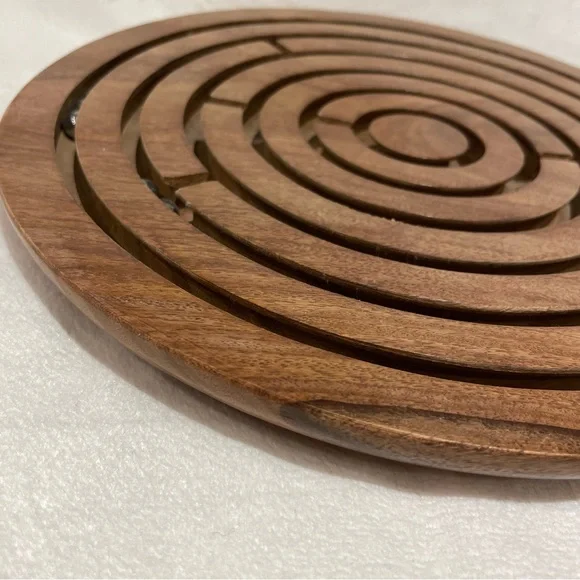 Wooden Labyrinth/Maze Trivet/Coaster - Picture 3 of 16